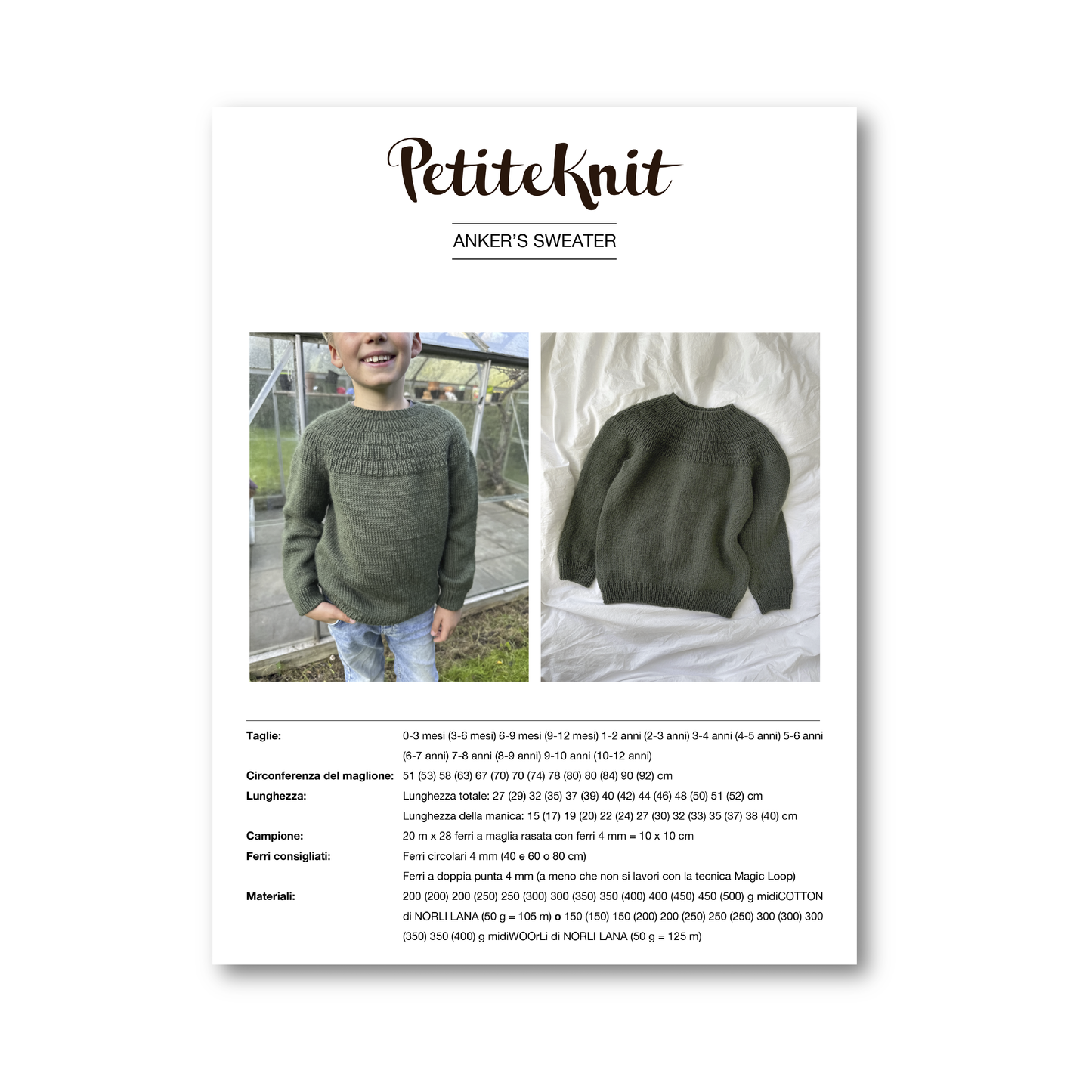 ANKER'S SWEATER KIDS/JUNIOR - midiWOOrLi