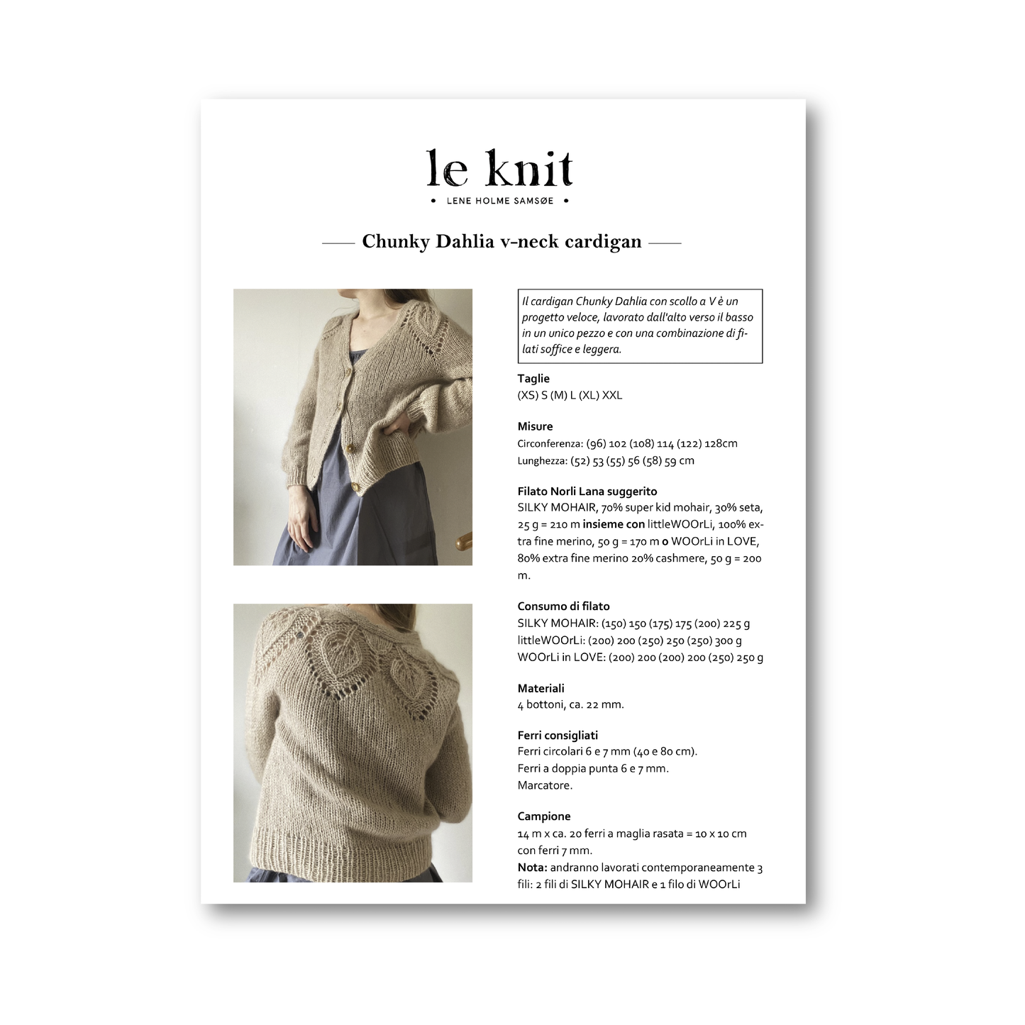 CHUNKY DAHLIA CARDIGAN V-NECK - WOOrLi in LOVE & SILKY MOHAIR