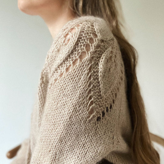 CHUNKY DAHLIA CARDIGAN V-NECK - littleWOOrLi & SILKY MOHAIR