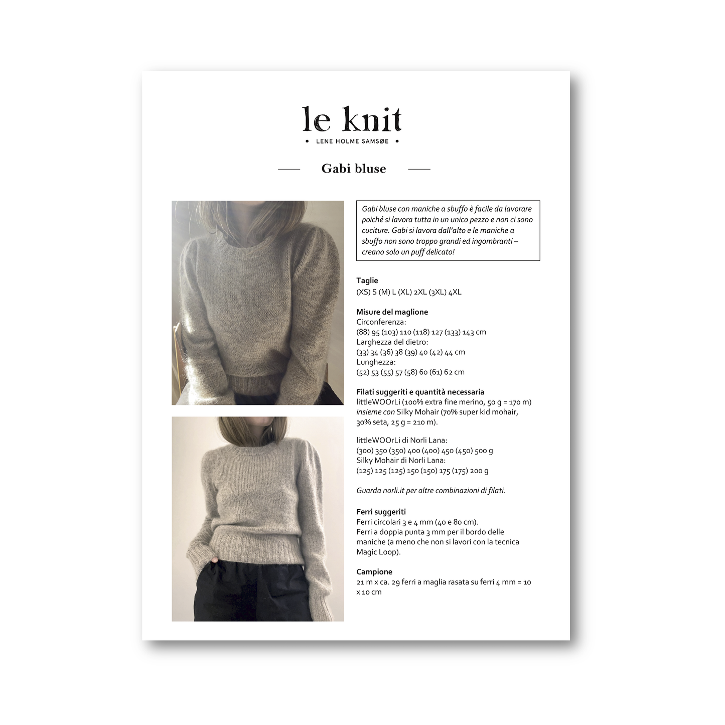 GABI BLOUSE- littleWOOrLi & SILKY MOHAIR