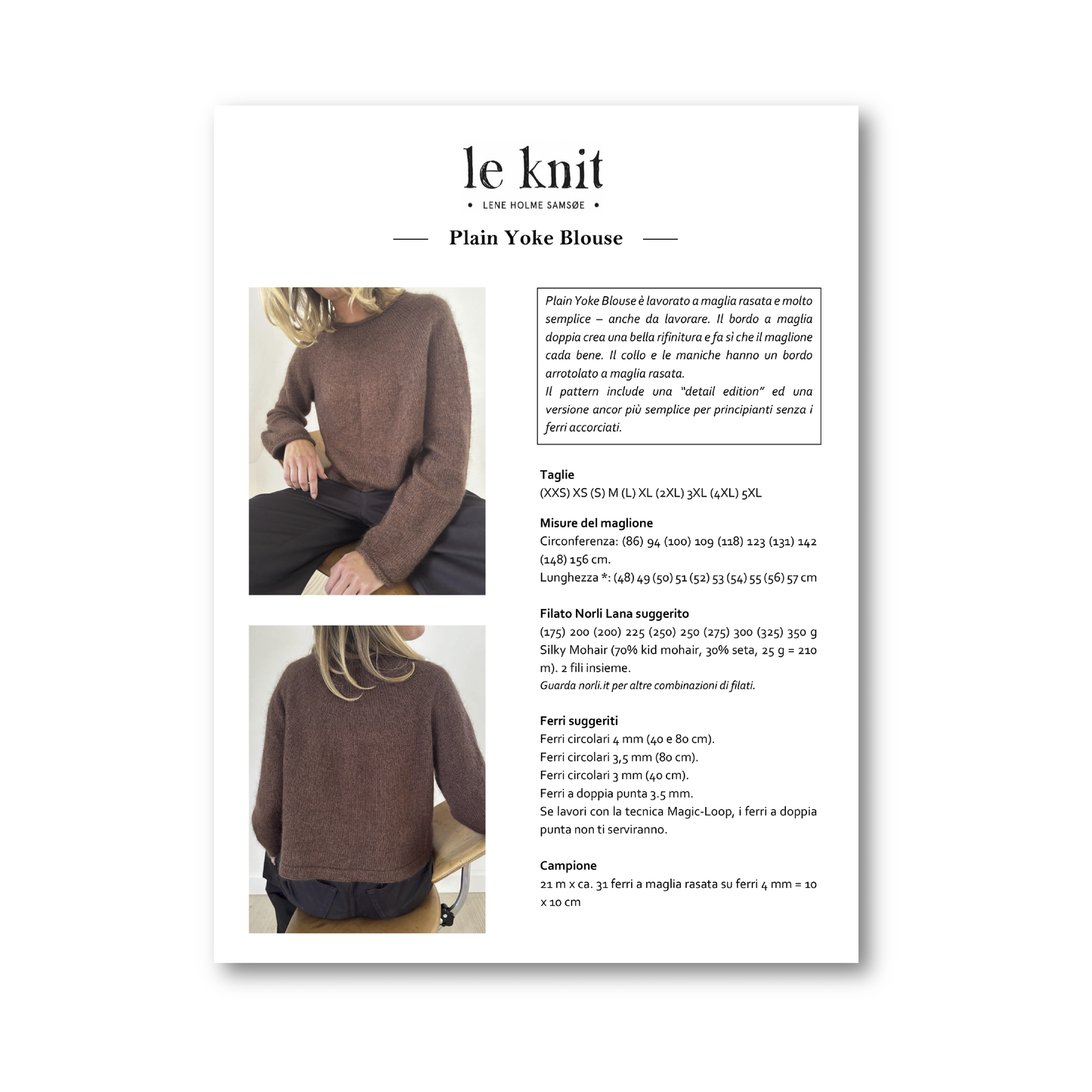 PLAIN YOKE BLOUSE - SILKY MOHAIR