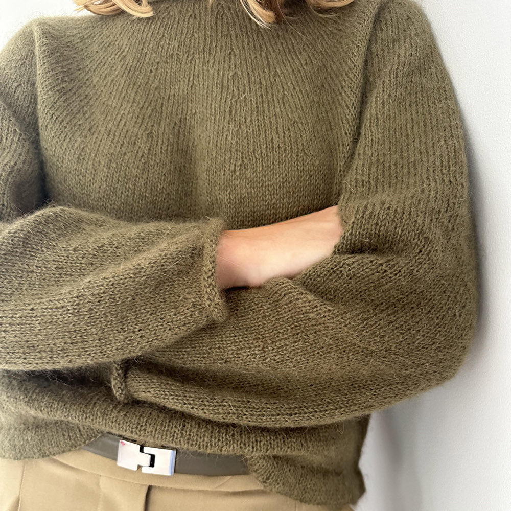 PLAIN YOKE BLOUSE - SILKY MOHAIR