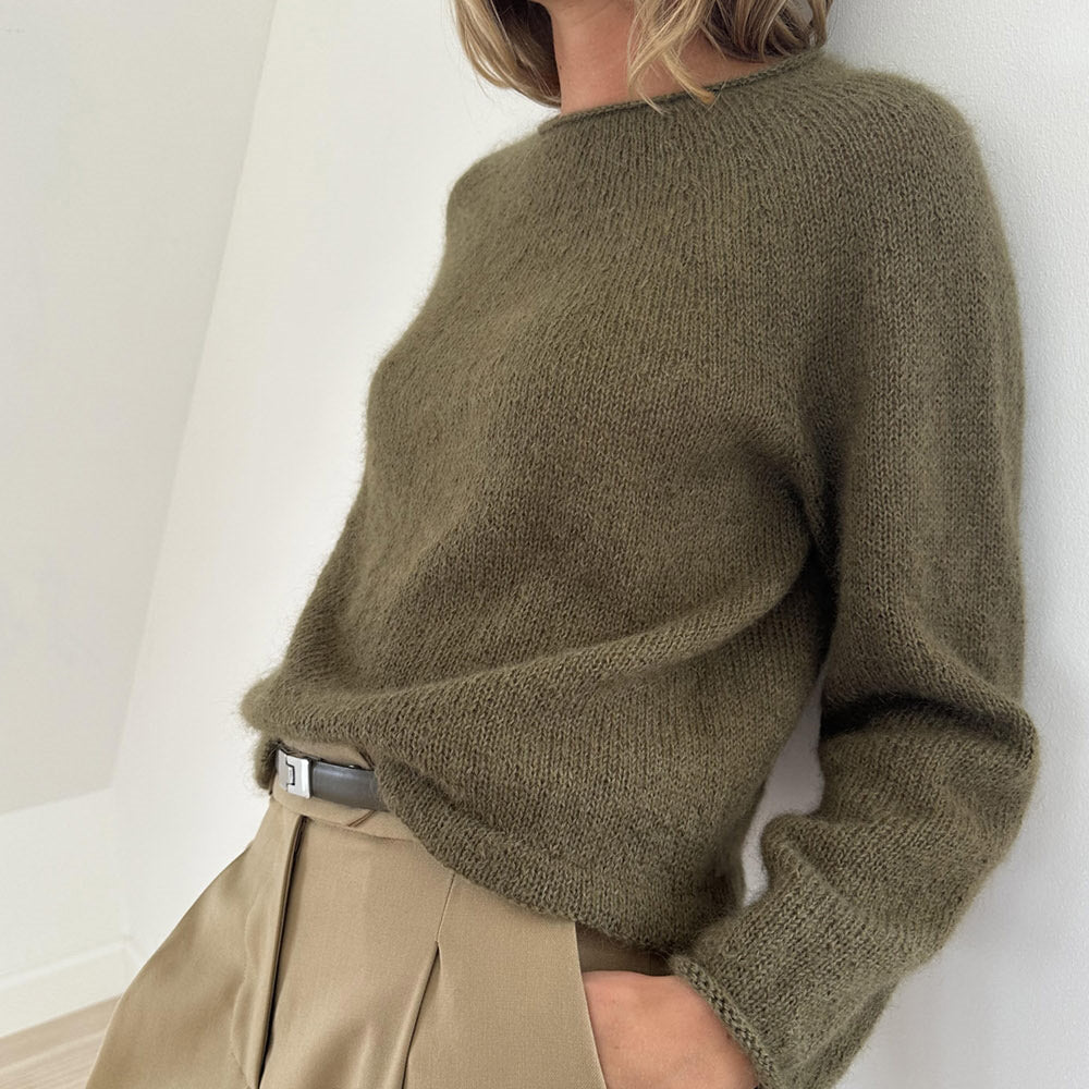 PLAIN YOKE BLOUSE - SILKY MOHAIR