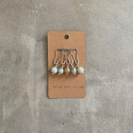 STITCH MARKER - set of 5 - silver