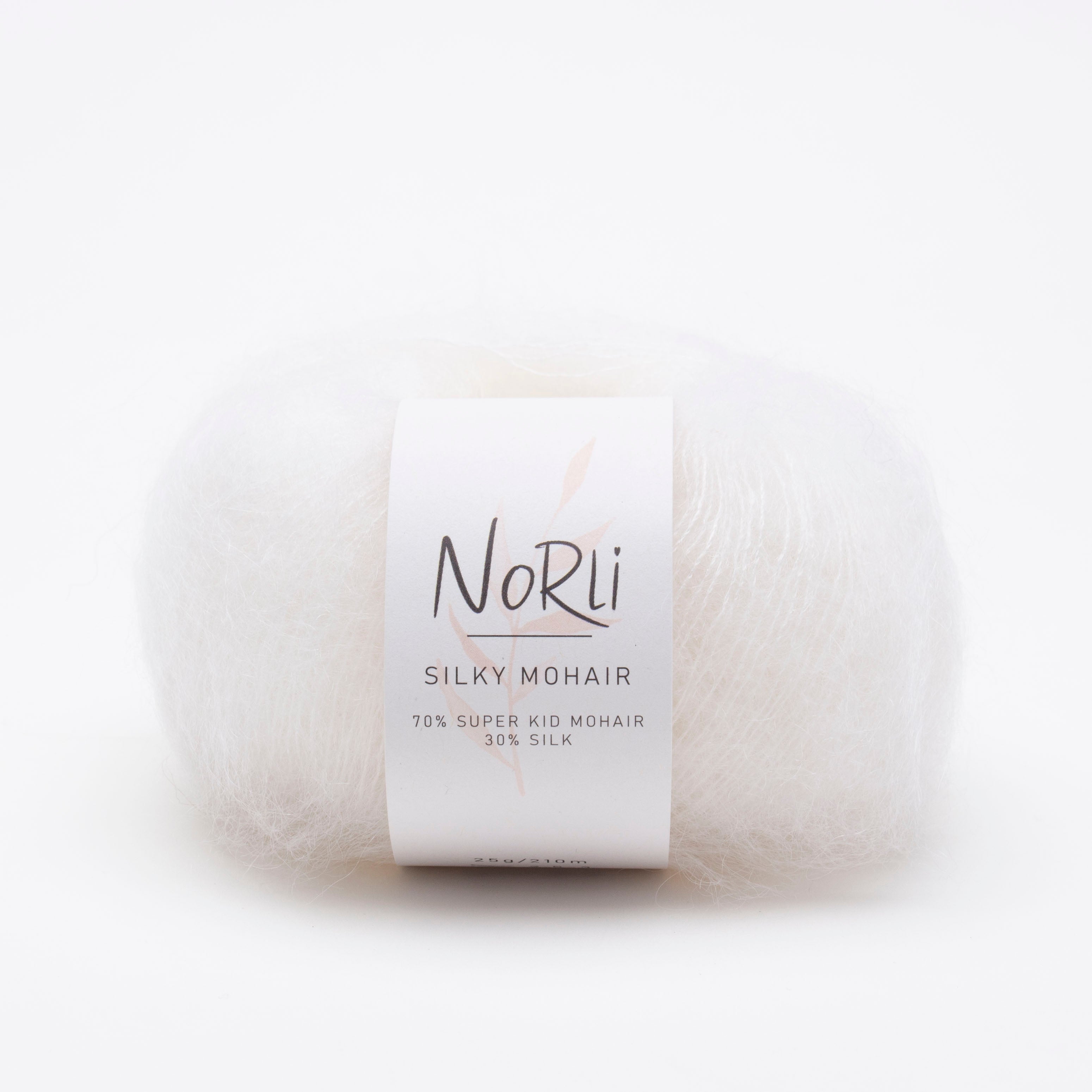 Snow, Natural white mohair yarn