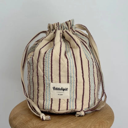 borsa "Knitter's Project Bag" - Seersucker Twin Stripe