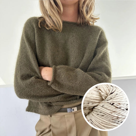 PLAIN YOKE BLOUSE - littleDOT & SILKY MOHAIR