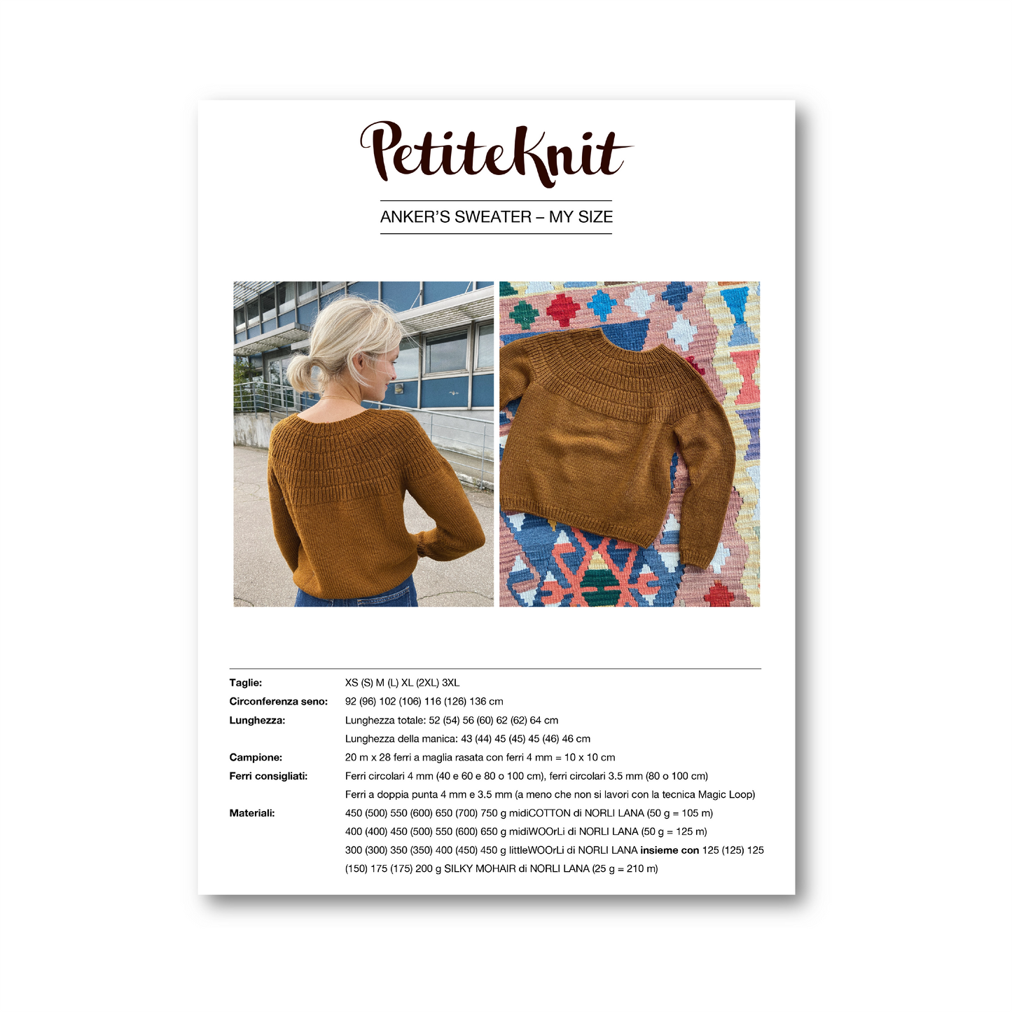 PATTERN - ANKER'S SWEATER MY SIZE